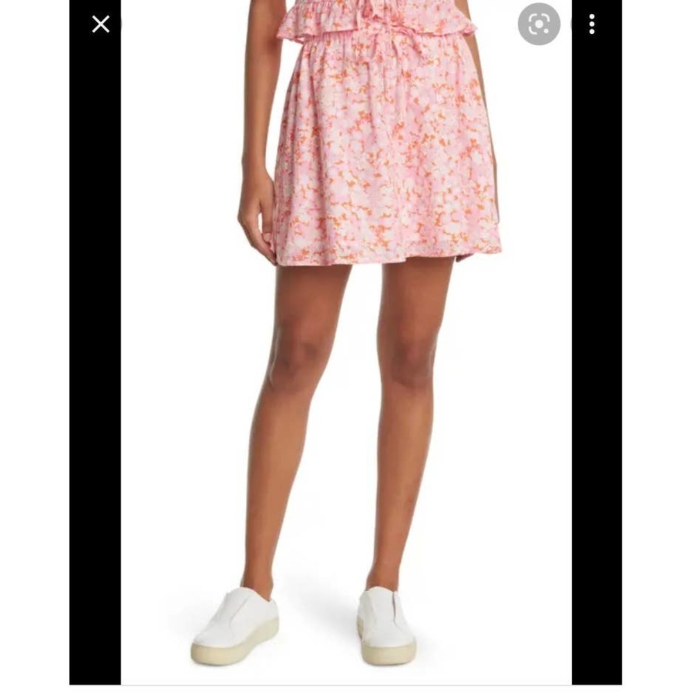 4/$25 NWT Abound Nordstrom Pink & Orange Floral Tie Waist Lined Cotton S…